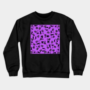 Retro Sassy Tiki Cats with Sparkles (grape version) Crewneck Sweatshirt